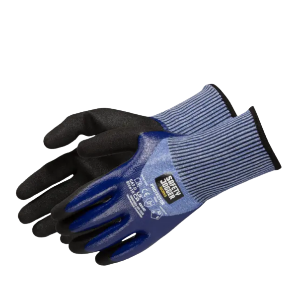 Cut resistant HPPE (high performance polyethylene) glove with double nitrile coating - Image 3
