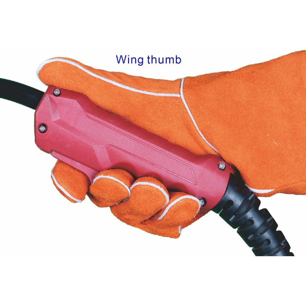 Weldas® classic general welding gloves, Fully cotton lined, Heavy duty leather cuff, 10-2101, Russet Orange - Image 6