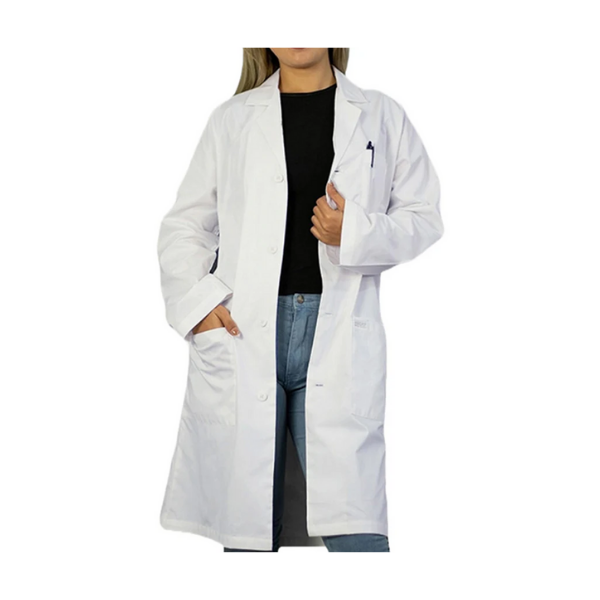 Heedfit Unisex Classic Long White Lab Coat - Image 2