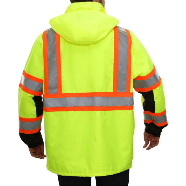 431CSLB Safety DOT Jacket: Hi-Vis Parka Coat: Breathable Waterproof Hooded - Image 2