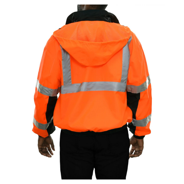 412STOB Safety Jacket: Hi-Vis Bomber: Zip-Out Liner: Breathable Waterproof - Image 2