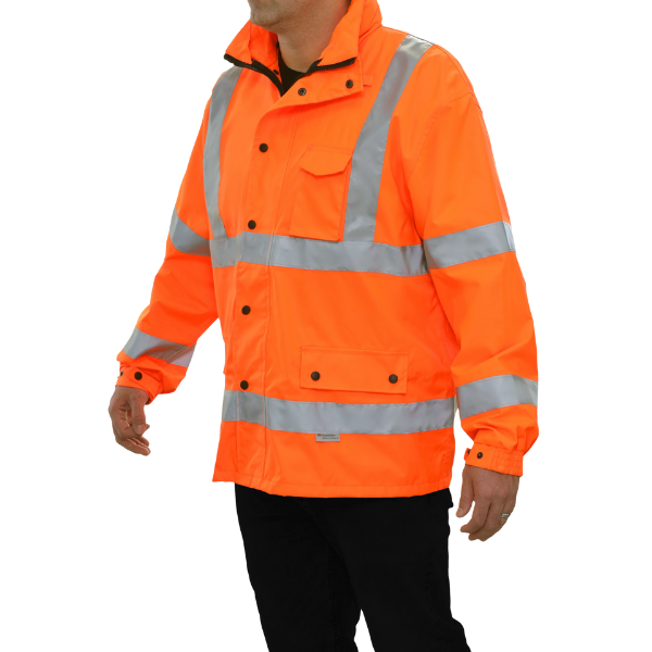 431STOR ANSI 3 300D Poly Oxford Waterproof & Breathable Parka Hi Vis Coat - Image 2