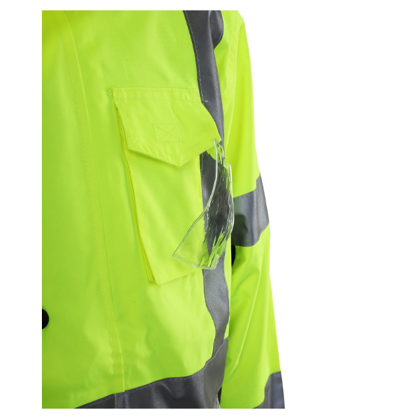 431STLB Safety Jacket: Hi-Vis Parka Coat: Breathable Waterproof Hooded: 2-Tone Lime - Image 3