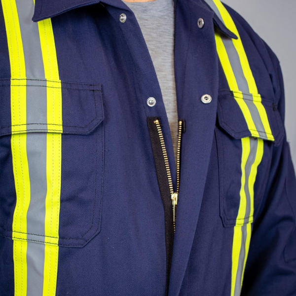 Flame Resistant FR High Visibility Hi Vis Coverall - Image 3
