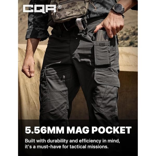 CQR Men's Tactical Pants, Water Resistant Ripstop Cargo Pants, Lightweight EDC Work Hiking Pants, Outdoor Apparel - Image 2