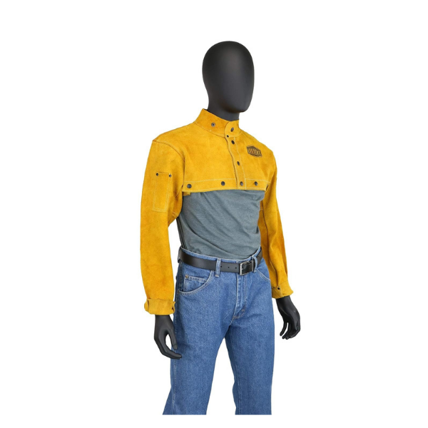 IRONCAT 7000 Cowhide Leather Welding Cape Sleeve - Golden Yellow, XX-Large Size Cape Jacket with Heat Resistance. Welding Gears - Image 3
