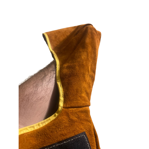 Welding Hood Leather - Cowhide Split Leather Welding Caps Protector with Neck Shoulder Drape - Full Head Cover Protection for Men & Women, Brown - Image 10