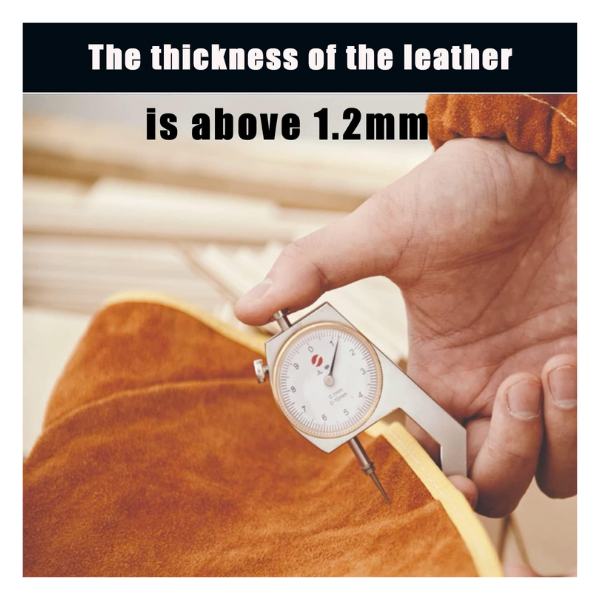 Welding Hood Leather - Cowhide Split Leather Welding Caps Protector with Neck Shoulder Drape - Full Head Cover Protection for Men & Women, Brown - Image 4