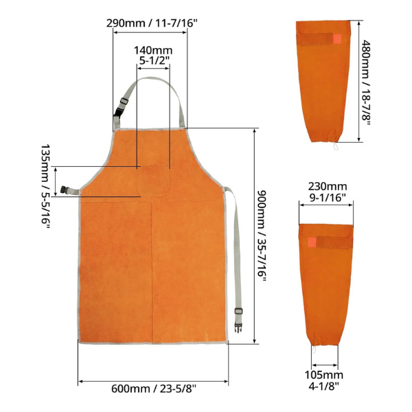 Welding Hood Leather - Cowhide Split Leather Welding Caps Protector with Neck Shoulder Drape - Full Head Cover Protection for Men & Women, Brown - Image 8