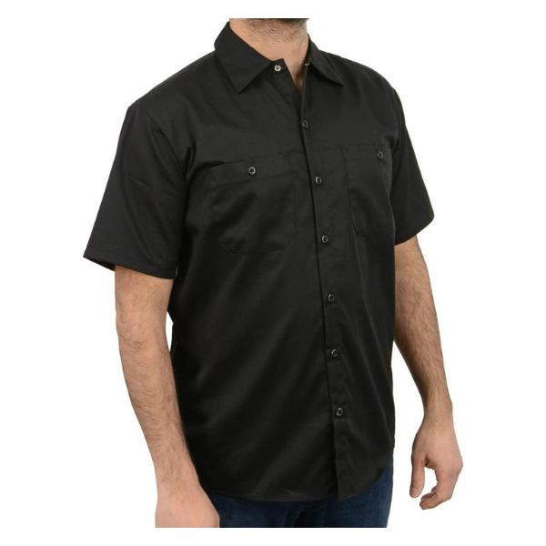 Milwaukee Leather MDM11669 Men's Black Button Up Heavy Duty Work Shirt | Classic Mechanic Work Shirt w/Pockets - Image 5