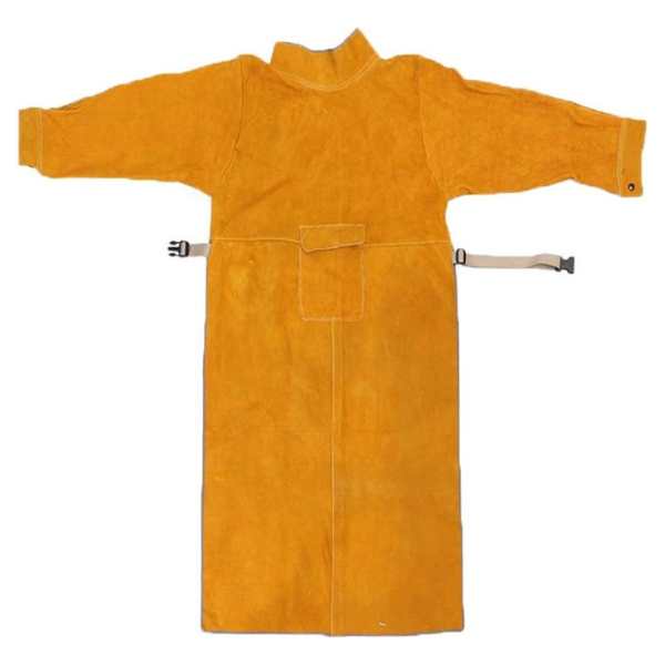 Leather Welding Apron with Sleeve,Heavy Duty Welding Jacket,Heat Flame Resistant Weld Coat for Men Women - Image 3