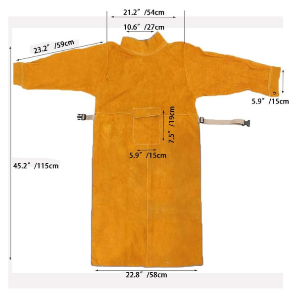 Leather Welding Apron with Sleeve,Heavy Duty Welding Jacket,Heat Flame Resistant Weld Coat for Men Women - Image 4