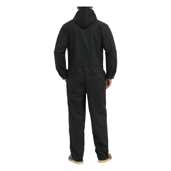 Mens Cotton Blend Long Sleeve Coverall Multi Pockets Zip Overall Mechanic Work Jumpsuit with Hood - Image 2